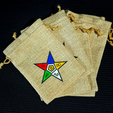 Order of Eastern Star (OES) Gift Bags | OES Burlap Bag  - Pentagon Point Up