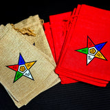 Order of Eastern Star (OES) Gift Bags | OES Burlap Bag  - Pentagon Point Up