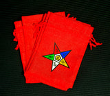 Order of Eastern Star (OES) Gift Bags | OES Burlap Bag  - Pentagon Point Up