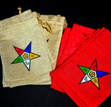 Order of Eastern Star (OES) Gift Bags | OES Burlap Bag  - Pentagon Point Up