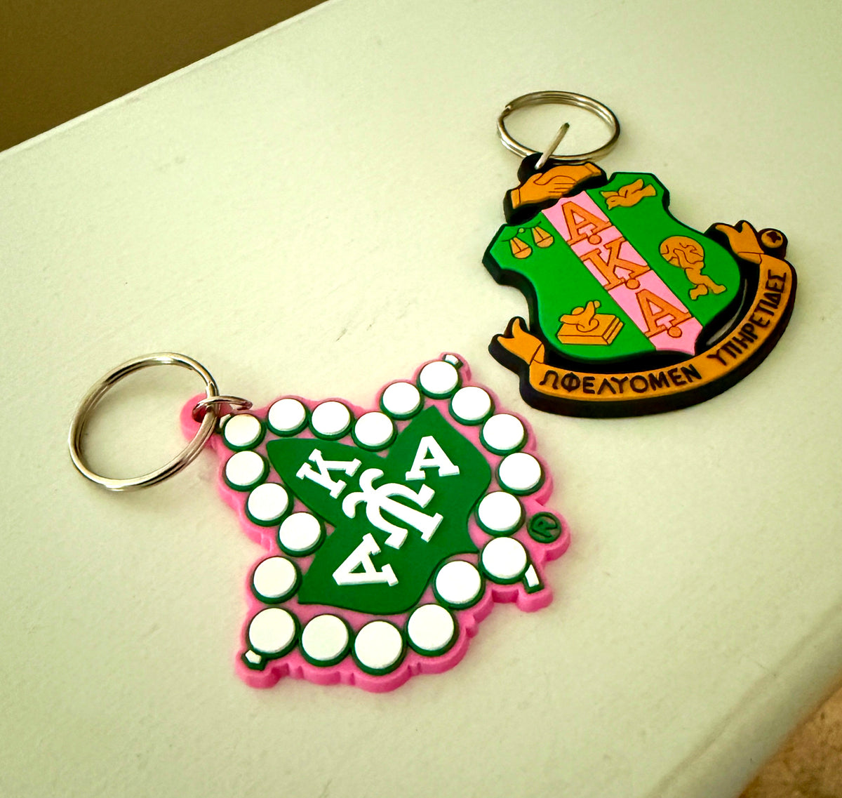 Alpha Kappa Alpha (AKA) Shield Key Chain Bundle