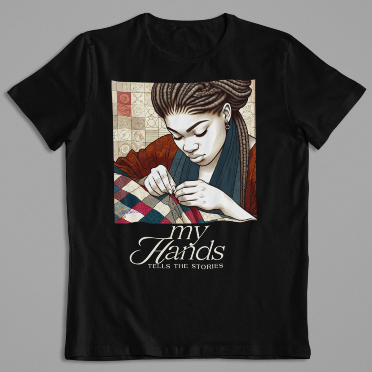 My Hands Tells the Stories — Light Edition Quilting Heritage Tee - 550strong
