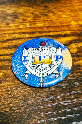 Sigma Gamma Rho Button - Shield - 2.25"