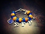 Sigma Gamma Rho Charm Greek Letter Beaded Bracelet | 10mm - 550strong