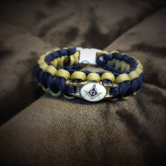 Paracord - Masonic Bracelet (Navy and Gold) - 550strong