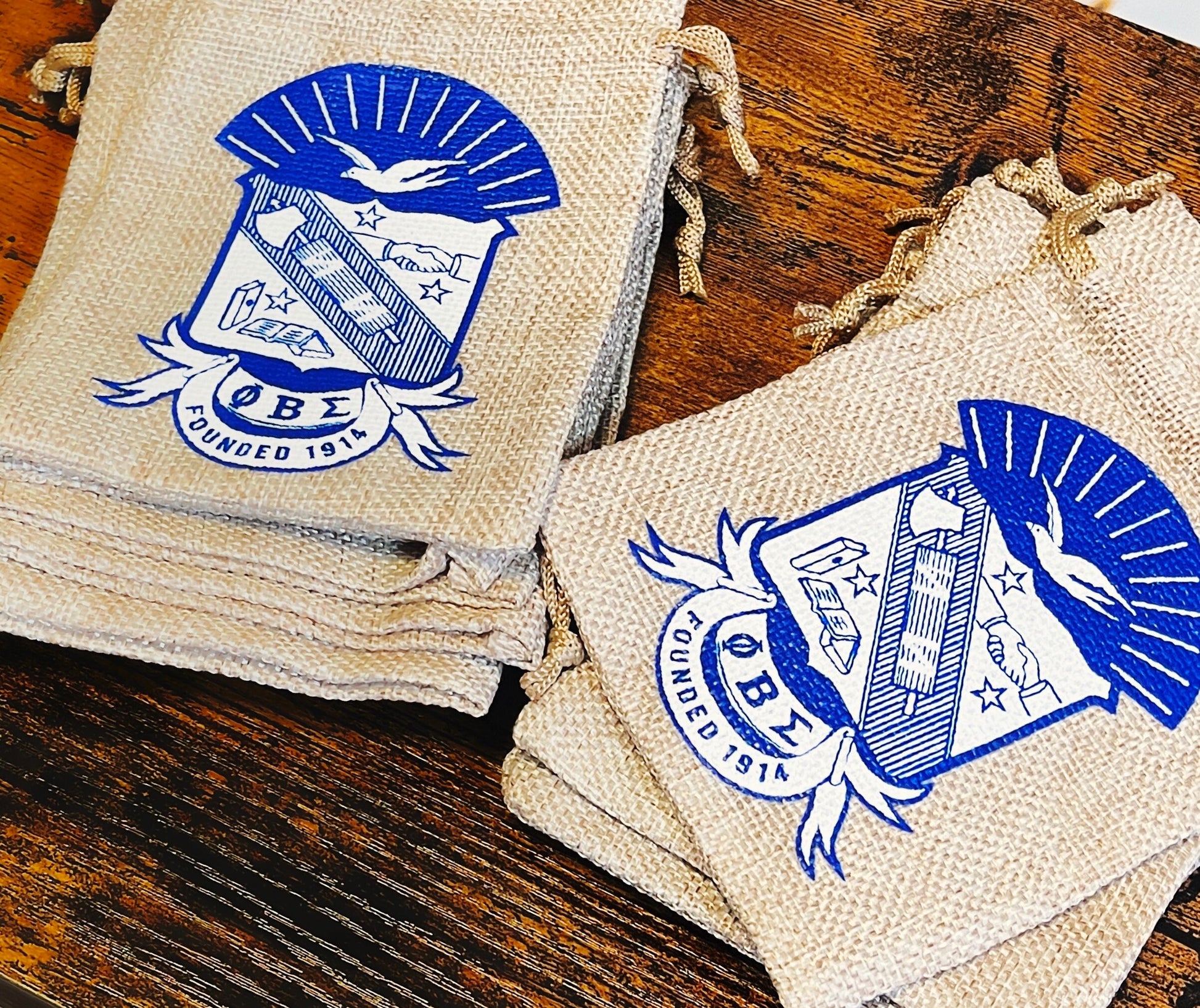 Phi Beta Sigma Gift Bags / Burlap Bags - 550strong